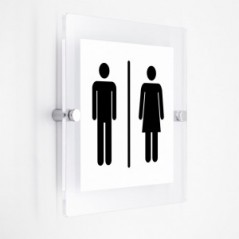 Toilette uomini donne v1 in plexiglass trasparenti da parete