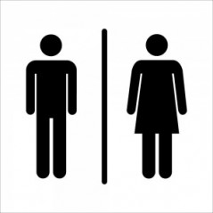 Toilette uomini donne v1 in plexiglass trasparenti da parete