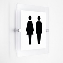 Toilette uomini donne v2 in plexiglass trasparenti da parete