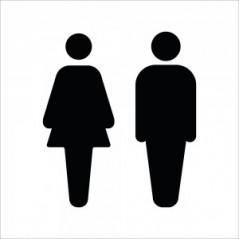 Toilette uomini donne v2 in plexiglass trasparenti da parete