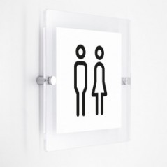 Toilette uomini donne v3 in plexiglass trasparenti da parete