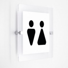 Toilette uomini donne v4 in plexiglass trasparenti da parete
