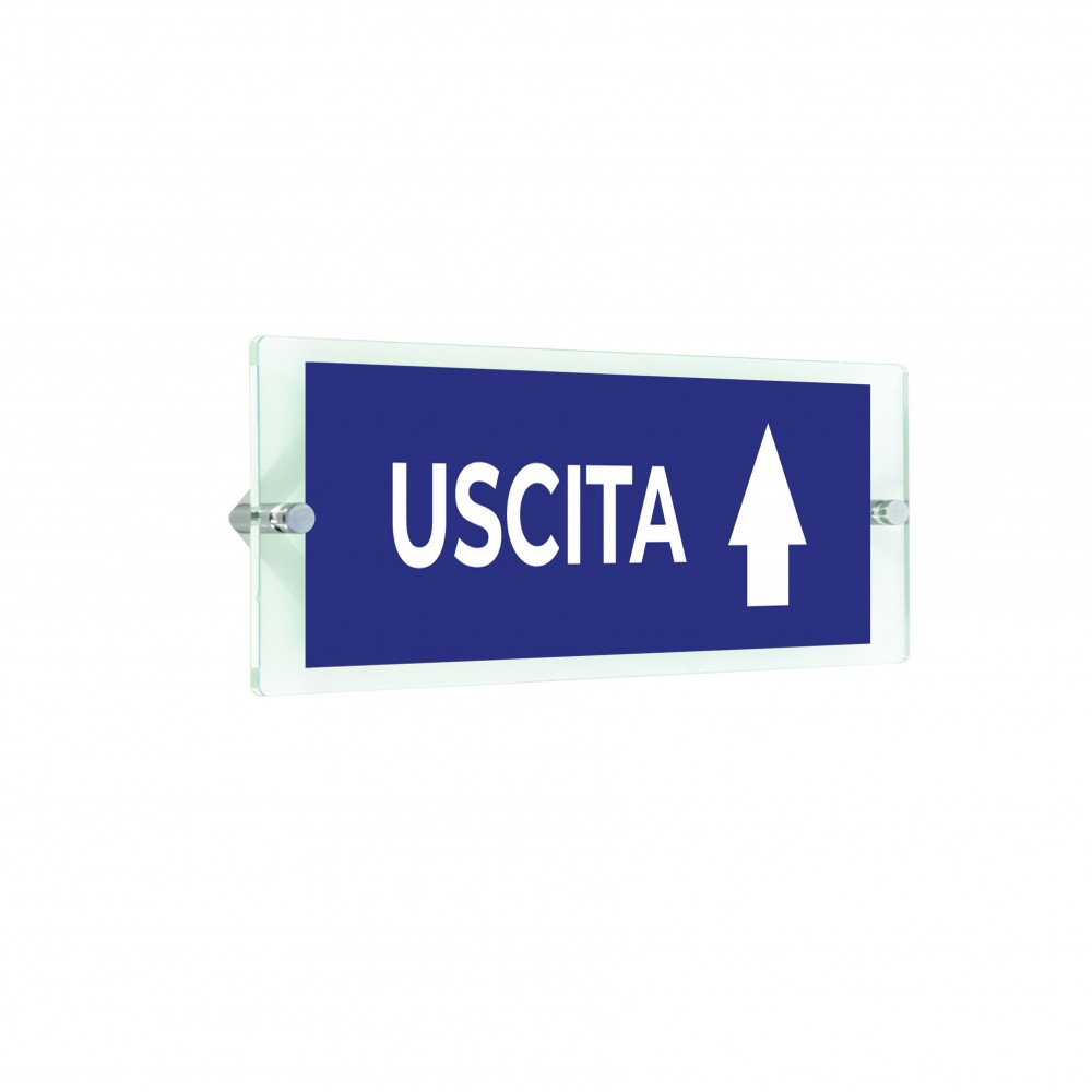 Uscita freccia alto v1 in plexiglass trasparenti da parete