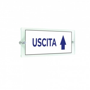 Uscita freccia alto v3 in plexiglass trasparenti da parete