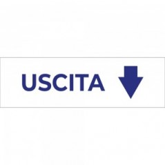 Uscita freccia basso v3 in plexiglass trasparenti da parete