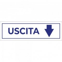 Uscita freccia basso v4 in plexiglass trasparenti da parete