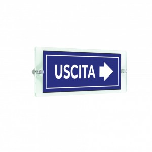Uscita freccia destra v2 in plexiglass trasparenti da parete