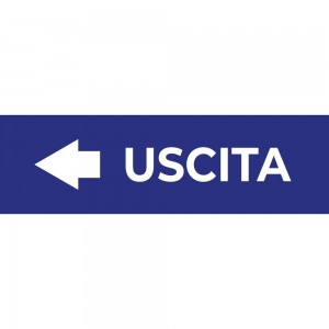 Uscita freccia sinistra v1 in plexiglass trasparenti da parete