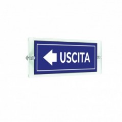 Uscita freccia sinistra v2 in plexiglass trasparenti da parete