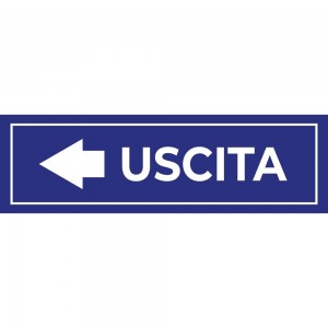 Uscita freccia sinistra v2 in plexiglass trasparenti da parete