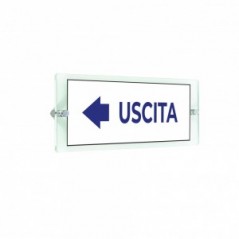 Uscita freccia sinistra v3 in plexiglass trasparenti da parete