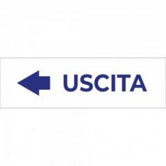 Uscita freccia sinistra v3 in plexiglass trasparenti da parete