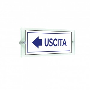 Uscita freccia sinistra v4 in plexiglass trasparenti da parete