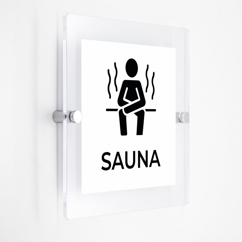 Zona sauna v2 in plexiglass trasparenti da parete