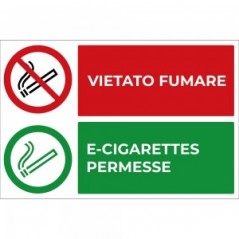 Vietato fumare sigarette elettroniche permesse v1 in plexiglass trasparenti da parete