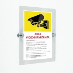 Area videosorvegliata v4 in plexiglass trasparenti da parete