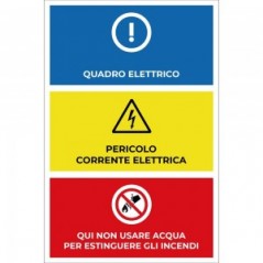Quadro elettrico pericolo v2 in plexiglass trasparenti da parete
