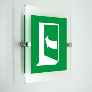 Porta che si apre spingendo sul lato sinistro - in plexiglass trasparenti da parete E022