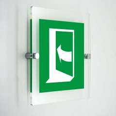 Porta che si apre spingendo sul lato sinistro - in plexiglass trasparenti da parete E022